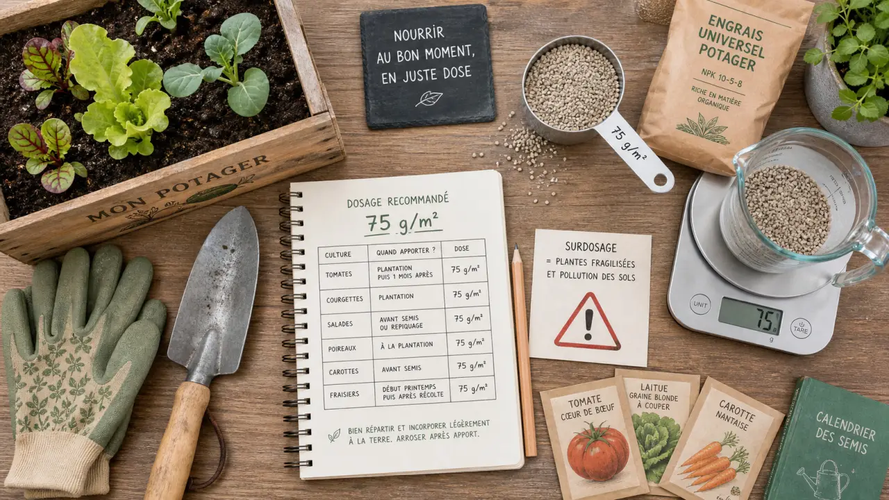 75 g/m² au potager : quand doser l’engrais et éviter le surdosage