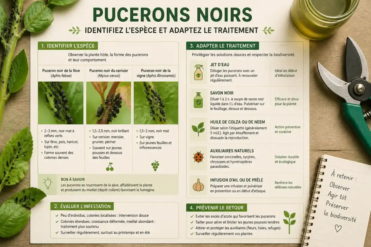 Pucerons noirs : identifiez l’espèce et adaptez le traitement à l’infestation