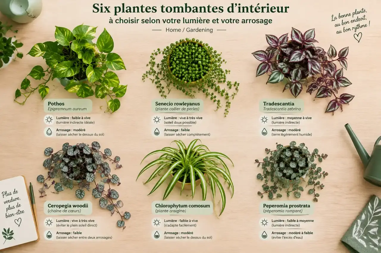 Six plantes tombantes d’intérieur à choisir selon votre lumière et votre arrosage