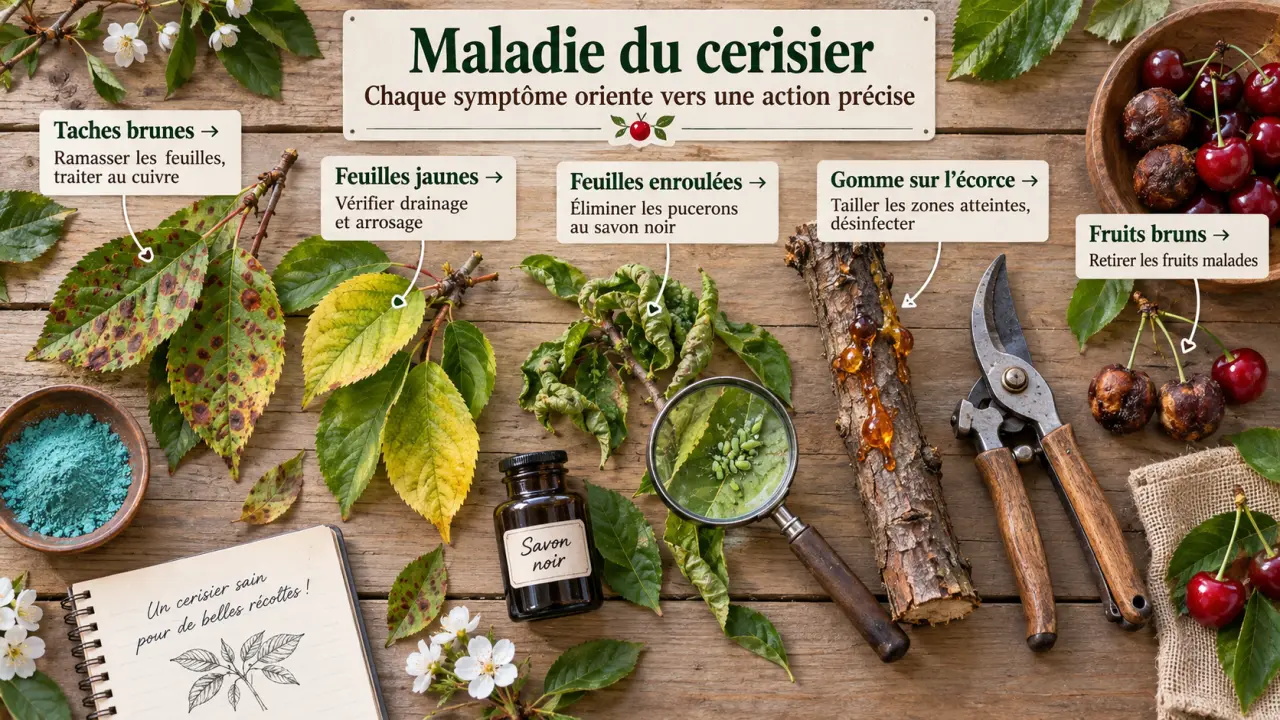 Maladie du cerisier : chaque symptôme oriente vers une action précise