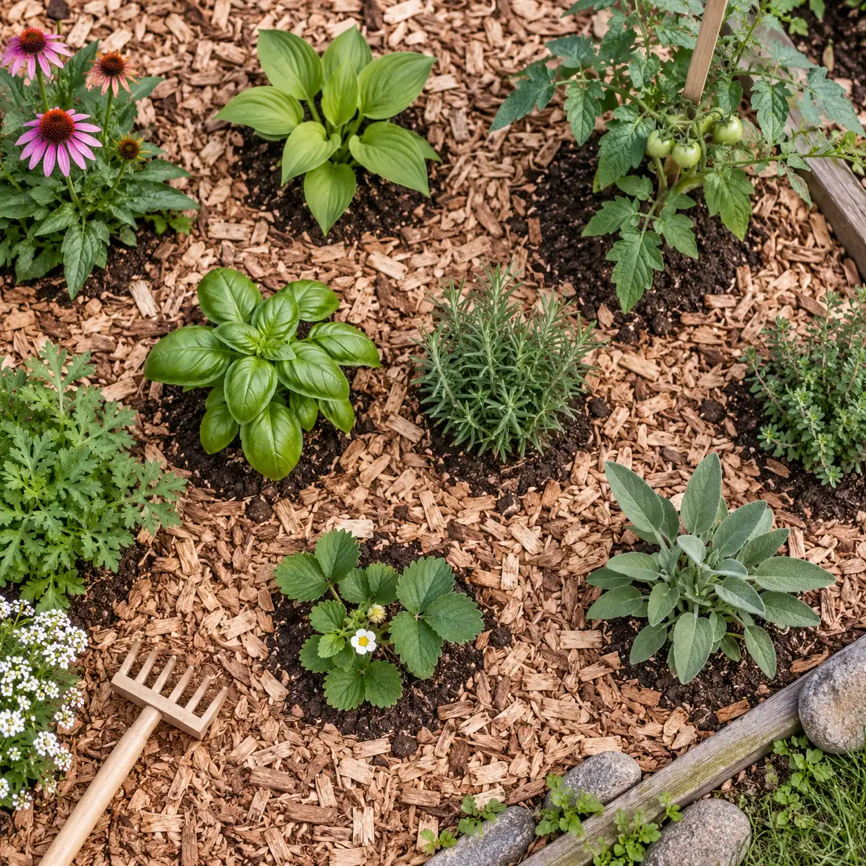 Copeaux de bois au jardin : protéger le sol sans étouffer les plantes