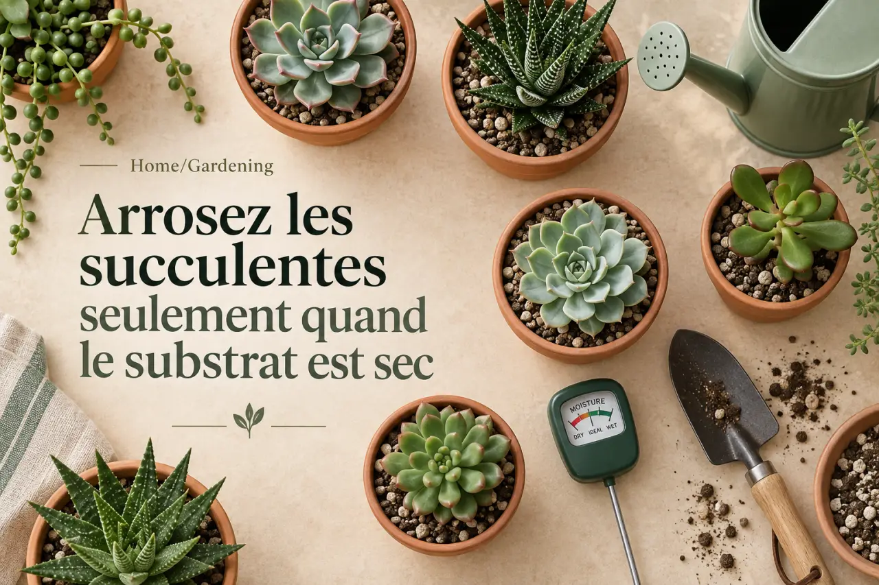 Arrosez les succulentes seulement quand le substrat est sec