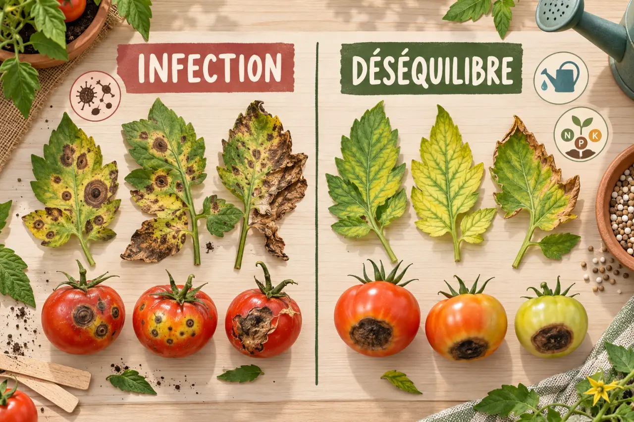Maladies sur les tomates : distinguez une infection d’un simple déséquilibre