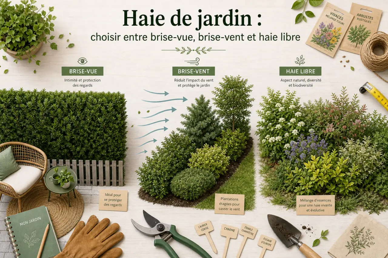 Haie de jardin : choisir entre brise-vue, brise-vent et haie libre