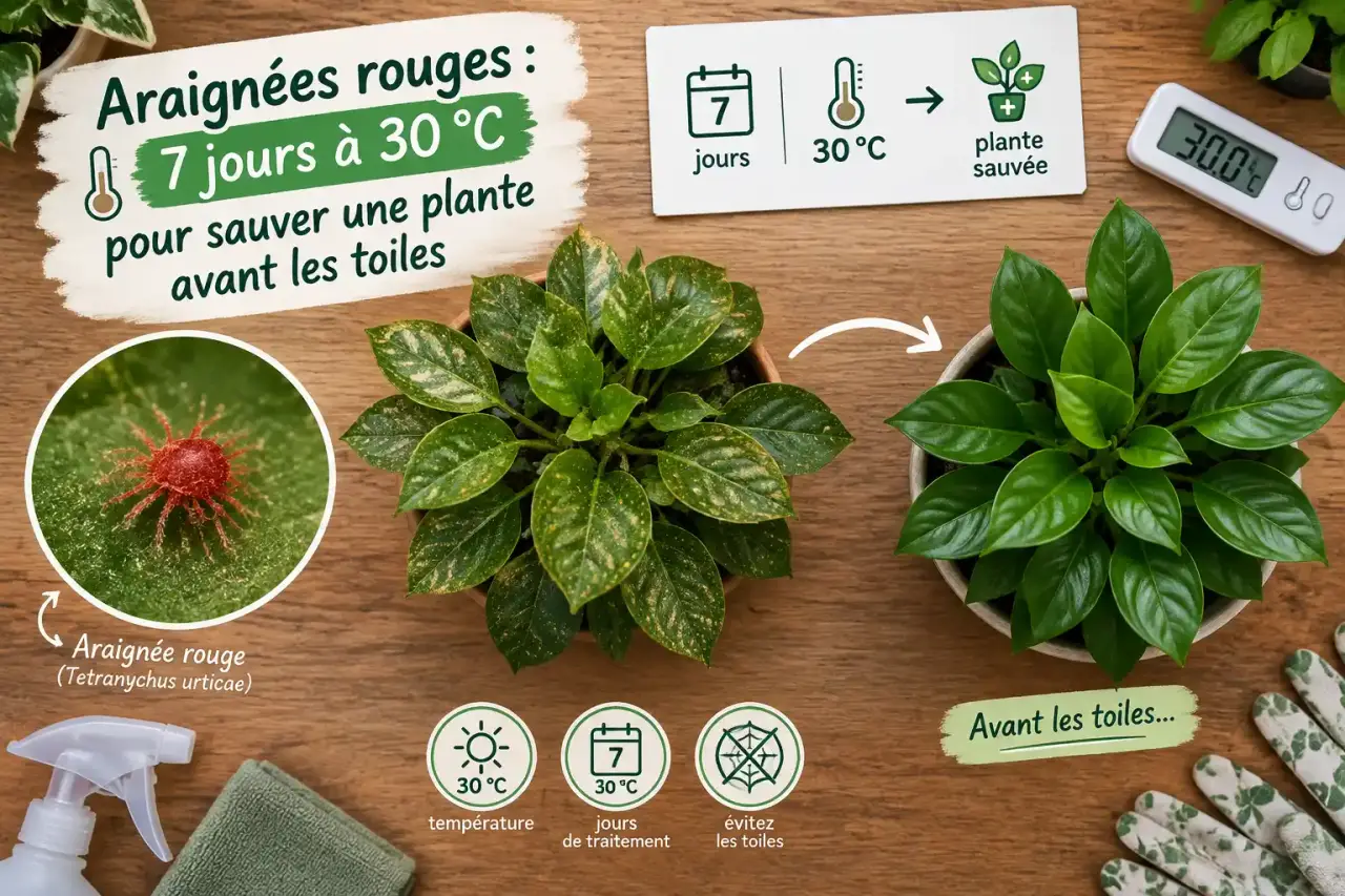 Araignées rouges : 7 jours à 30 °C pour sauver une plante avant les toiles