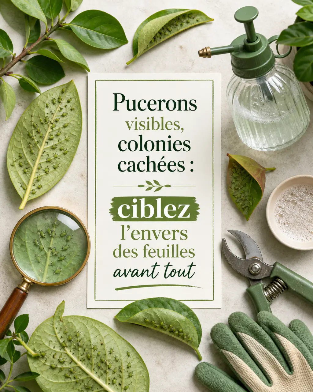 Pucerons visibles, colonies cachées : ciblez l’envers des feuilles avant tout