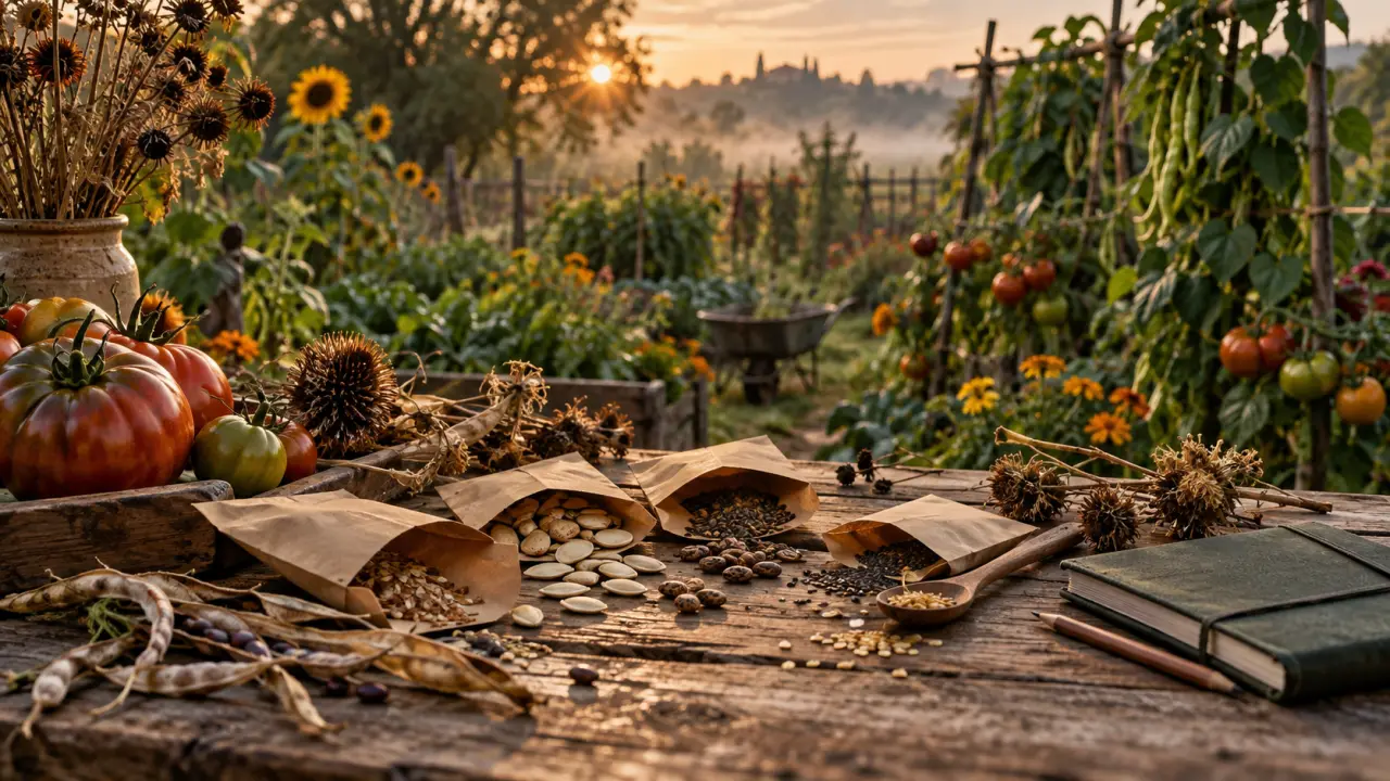 Main couverte de terre tenant délicatement une graine rare dans un potager