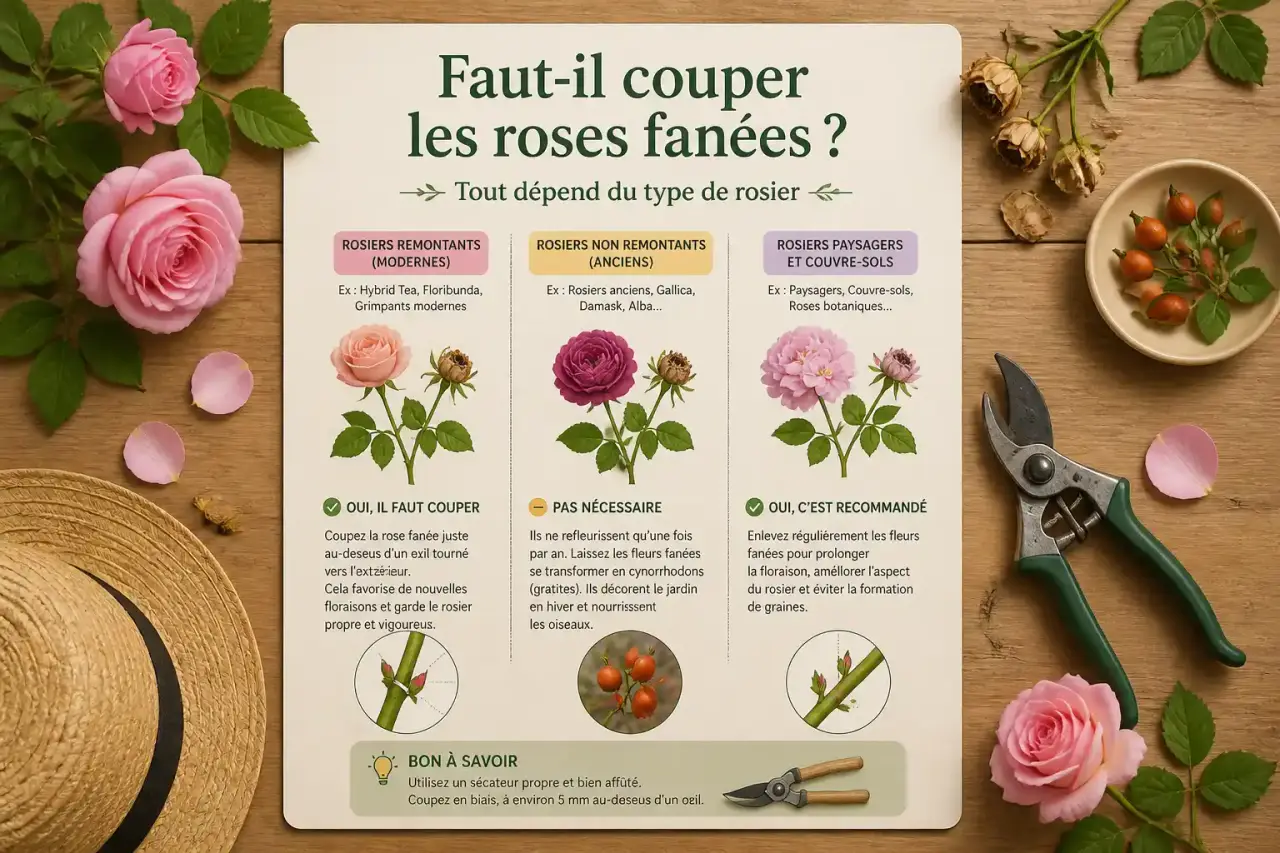 Faut-il couper les roses fanées ? Tout dépend du type de rosier